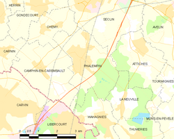Map commune FR insee code 59462